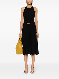 Ferragamo wooden-buckle sleeveless dress - Zwart