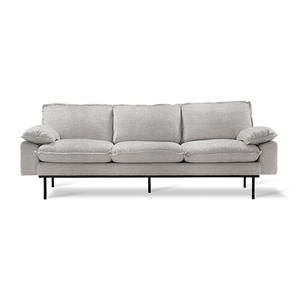HKliving-collectie Retro sofa 3-zits bank sneak lichtgrijs