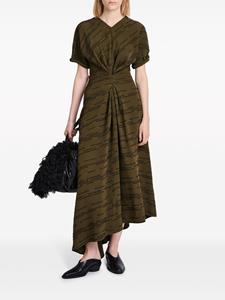 Proenza Schouler Vivienne striped asymmetric dress - Groen