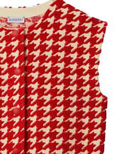 Burberry houndstooth-pattern sleeveless dress - Rood