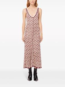 Rabanne monogram-pattern scoop-neck dress - Bruin