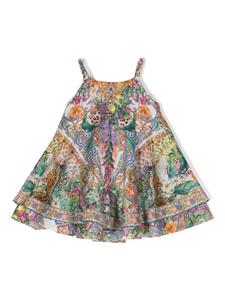 Camilla Kids Flowers Of Neptune-print ruffled dress - Bruin