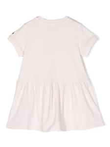 Moncler Enfant bear-print flared dress - Roze