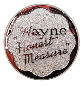 Fiftiesstore Wayne 70 Honest Measure Button Chroom PVC
