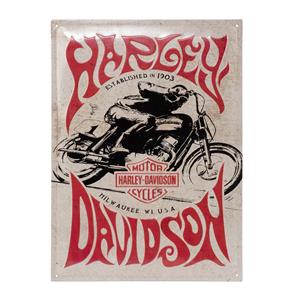 Fiftiesstore Harley-Davidson 1970's Racer Metalen Bord