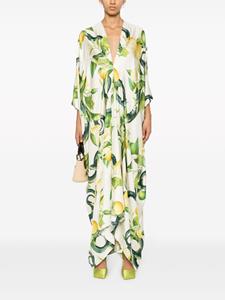 Roberto Cavalli lemon-print silk dress - Beige