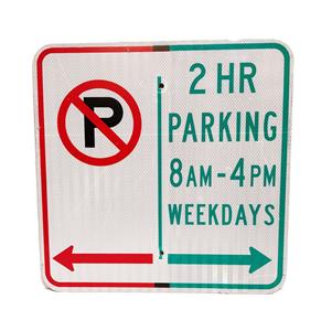Fiftiesstore 2HR Parking Weekdays Verkeersbord - Origineel - 45 x 45 cm