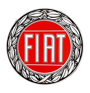 Fiftiesstore Fiat Logo Emaille Bord Ø 30 cm