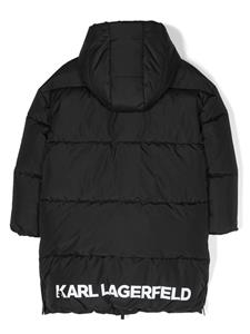 Karl Lagerfeld Kids Donsjas met logoprint - Zwart