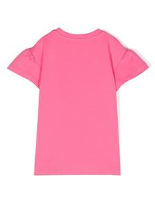 Moschino Kids Teddy jurk met logoprint - Roze