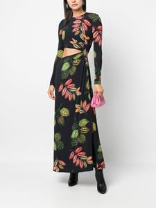 Elie Saab Jurk met bloemenprint - Zwart