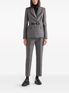 Prada checked cropped trousers - Grijs