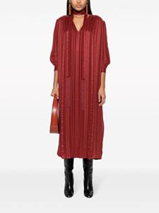 Zeus+Dione Zijden jurk met jacquard - Rood