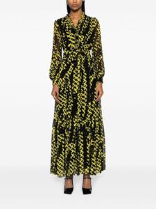 DVF Diane von Furstenberg Semi-doorzichtige flared jurk met abstract patroon - Geel