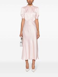Alessandra Rich Zijden jurk met empire taille - Roze