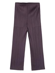 Pleats Please Issey Miyake straight-leg cropped trousers - Paars