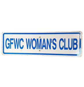 Fiftiesstore GFWC Women's Club Straatbord - Origineel - 76 x 23 cm