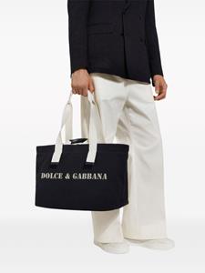 Dolce & Gabbana Canvas schoudertas met logoprint - Zwart