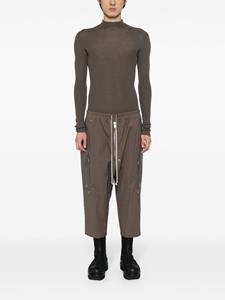 Rick Owens drawstring-waist cropped cotton trousers - Bruin