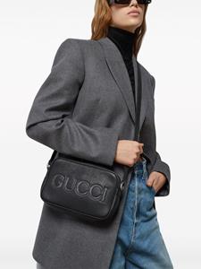 Gucci mini logo-appliqué leather shoulder bag - Zwart