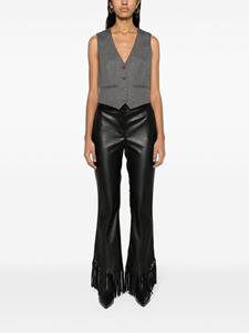 TWINSET lace-trim pleated cropped trousers - Zwart