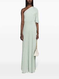 Elisabetta Franchi asymmetrical pleated long dress - Groen
