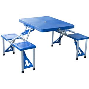 Sunny Aluminium campingtafel picknick 4-zits vouwbaar blauw