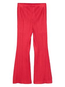 Pleats Please Issey Miyake pleated cropped straight-leg trousers - Rood