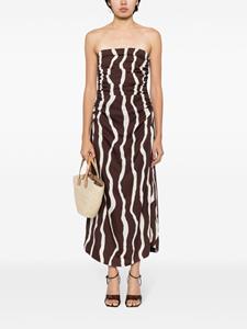 Faithfull the Brand Sicilia striped strapless dress - Bruin