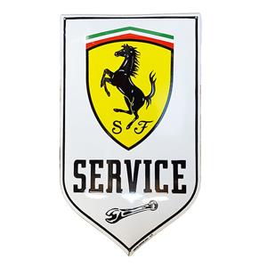 Fiftiesstore Ferrari Service Emaille Bord - 60 x 35cm