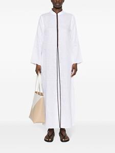 Tory Burch contrasting-trim linen maxi caftan - Wit