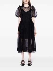 Simone Rocha puff-sleeve ruched dress - BLACK
