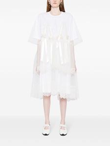 Simone Rocha bow-embellished tulle-overlay dress - Wit