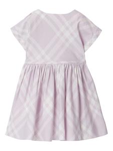 Burberry Kids checked cotton dress - Paars