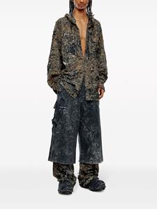 Diesel P-ECKYO-PEELOVAL marbled cropped cotton joggers - Zwart
