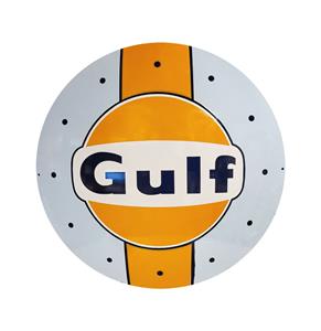 Fiftiesstore Gulf Logo Emaille Bord - Ø40cm