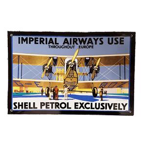 Fiftiesstore Imperial Airways Shell Petrol Emaille Bord - 38 x 25cm