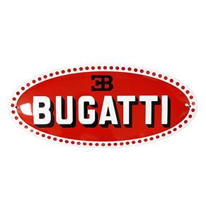 Fiftiesstore Bugatti Logo Emaille Bord - 63 x 29cm