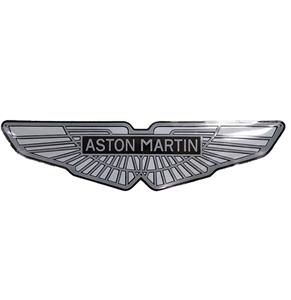 Fiftiesstore Aston Martin Zwart Logo Emaille Bord - 90 x 23cm