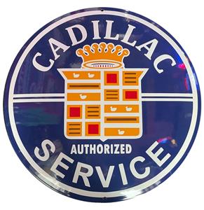 Fiftiesstore Cadillac Service Emaille Bord - Ø50cm