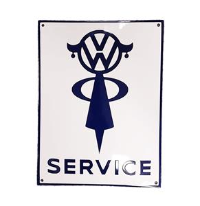 Fiftiesstore Volkswagen Service Vrouw Emaille Bord - 40 x 30cm