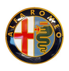 Fiftiesstore Alfa Romeo Logo Emaille Bord - Ø50cm