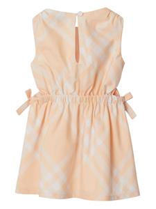 Burberry Kids cut-out checked cotton dress - Beige