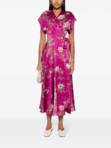 Pierre-Louis Mascia Satijnen jurk met bloemenprint - Roze