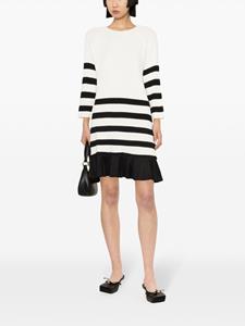 TWINSET stripe-print flounce-hem dress - Wit