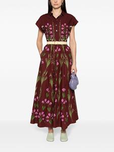 Giambattista Valli floral-print flared dress - Bruin