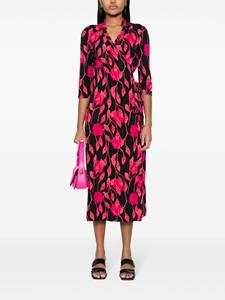 DVF Diane von Furstenberg Abigail floral-print silk dress - Zwart
