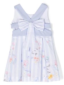 Lapin House Mouwloze katoenen jurk met bloemenprint - Blauw