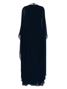 Badgley Mischka beaded yoke kaftan - Blauw