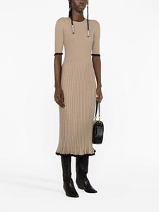 Proenza Schouler Silk Cashmere Short Sleeve Dress - Beige